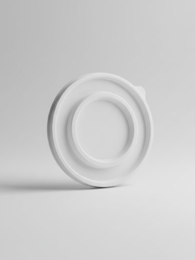 Bagasse Flachdeckel rund aus R-PET