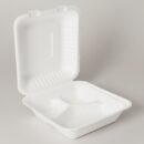 Bagasse-Imbissbox dreigeteilt