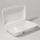 Bagasse-Imbissbox zweigeteilt