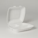 Bagasse Menübox dreigeteilt Weiß