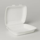 Bagasse Menübox ungeteilt Weiß