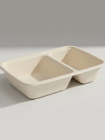Bagasse Salatschale zweigeteilt 550/250 mL