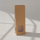 Blockboden Beutel M Braun mit Fenster