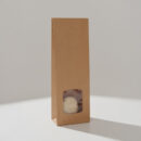 Blockboden Beutel S Braun mit Fenster