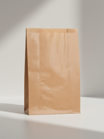 Faltenbeutel 423 Braun Natron Natürlich