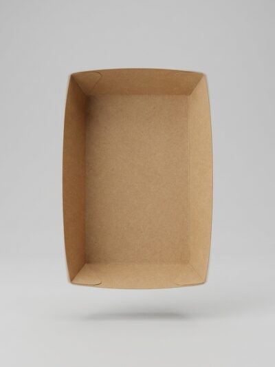 Food-Tray Wellpapier M Braun Kraft