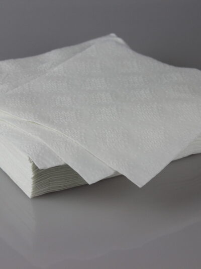 Cocktailservietten 24x24cm, 1/4f  3 Lagig Weiss