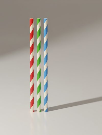 Papier Trinkhalme Blau/Weiss