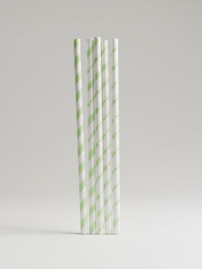 Papier Trinkhalme Weiss L