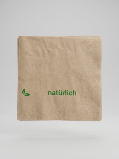 Serviette ZT ,24x24 1/4, 2lg, Natürlich