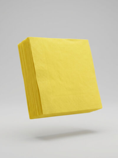 Servietten 40x40cm 1/4F,  3 Lagig gelb