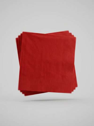 Servietten 40x40cm 1/4F, 3 Lagig Rot