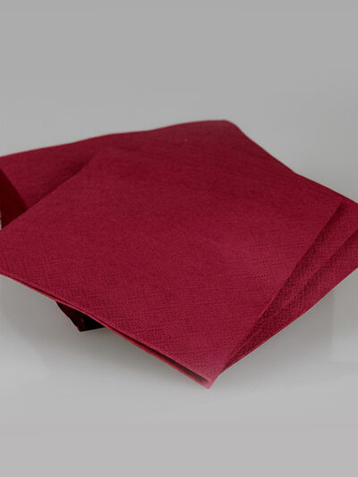 Servietten 40x40cm 1/4F, 3 Lagig bordeaux